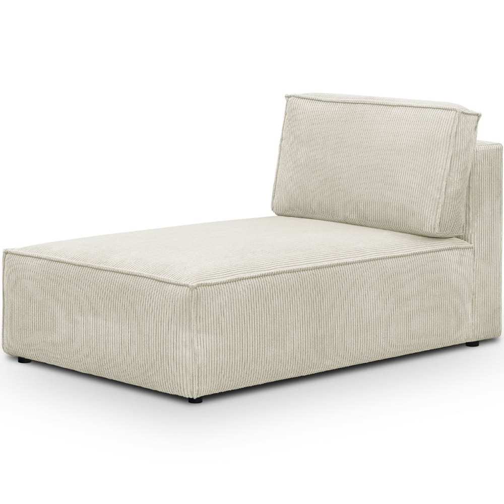 Méridienne modulable en velours côtelé beige