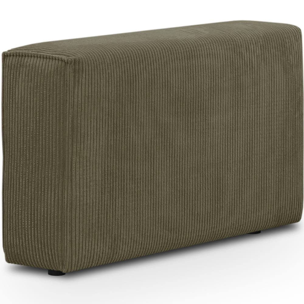 Homifab Accoudoir droit pour canapé modulable en velours côtelé vert kaki style contemporain Certifié Oeko-Tex