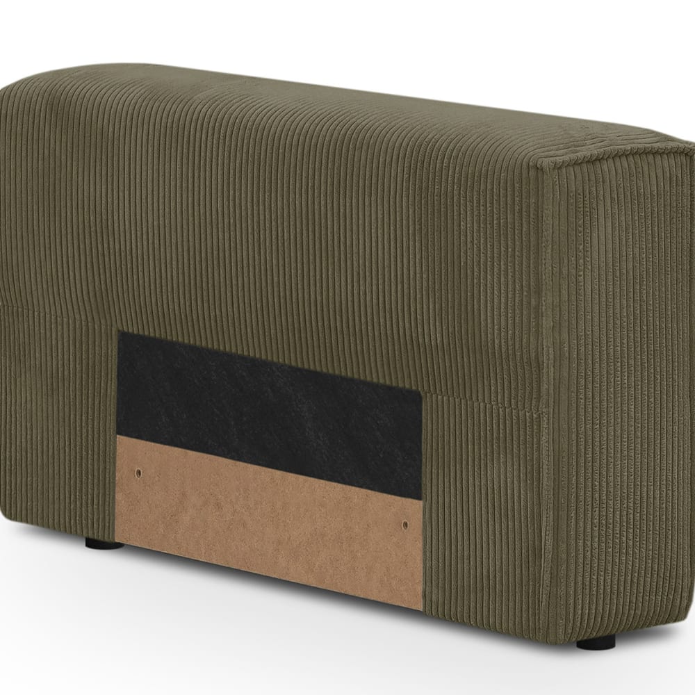 Accoudoir droit pour canapé modulable en velours côtelé vert kaki - Maisons du Monde