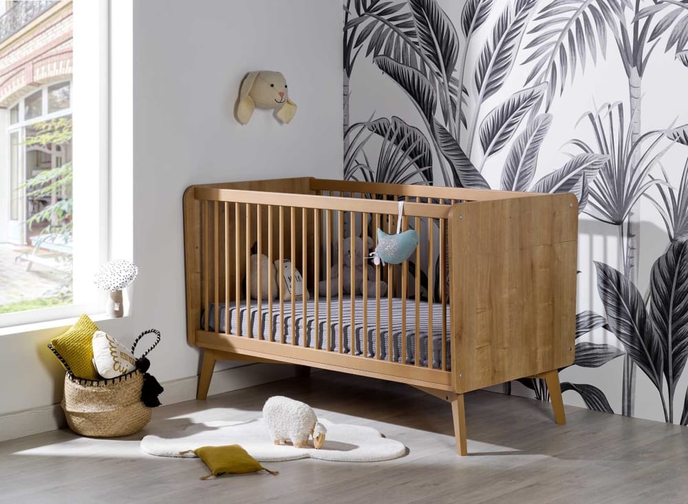 Lit bébé évolutif 70x140 Chêne Vintage (Nateo Concept) - Image 1
