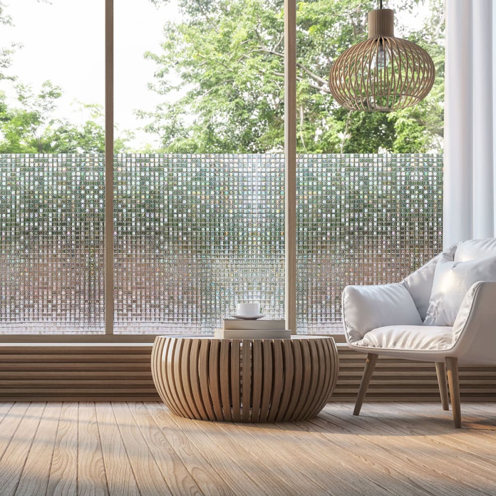 Rouleau occultant électrostatique petits carreaux 45x9m