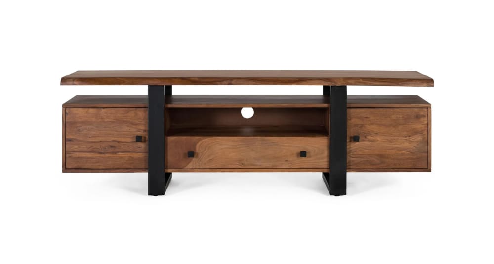 mueble tv en palisandro y patas de metal