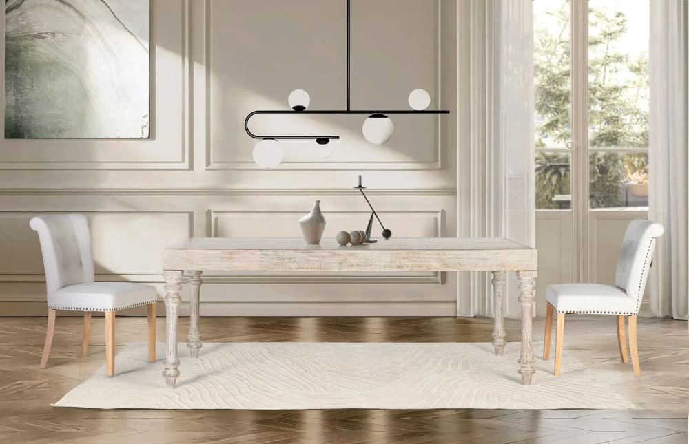 Table à manger rectangulaire sculptée à la main en bois massif 220 cm - Maisons du Monde