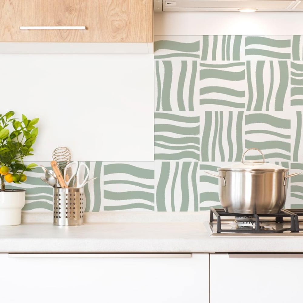 Crédence cuisine Fond de hotte ALU Effet Peinture vert L60xH70cm