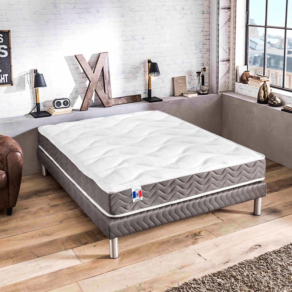 Matelas en mousse Haute Résilience Blanc 16 cm 90 x 190 cm - Maisons du Monde