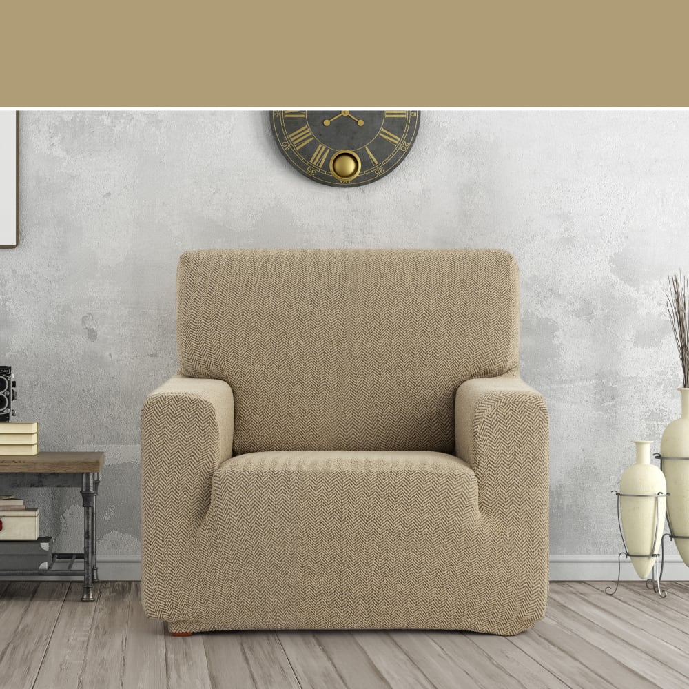 Elastischer Sesselbezug 80-120 cm beige - Maisons Du Monde