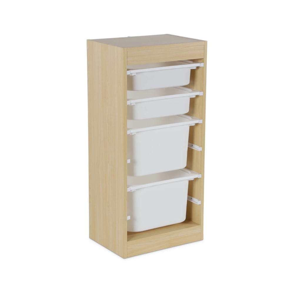 Meuble rangement naturel enfant 4 bacs de rangement