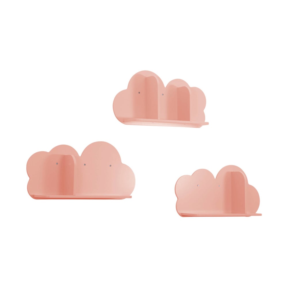 3 étagères murales roses nuage chambre enfant - Maisons du Monde