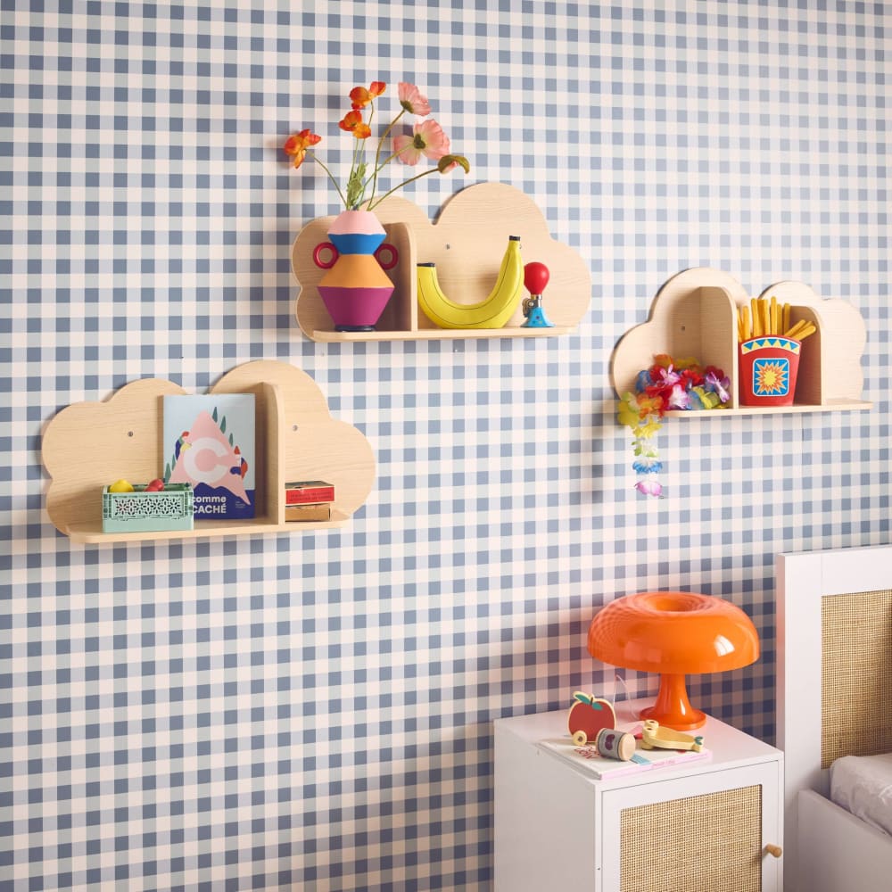 3 étagères murales naturelle nuage chambre enfant (sweeek) - Image 1