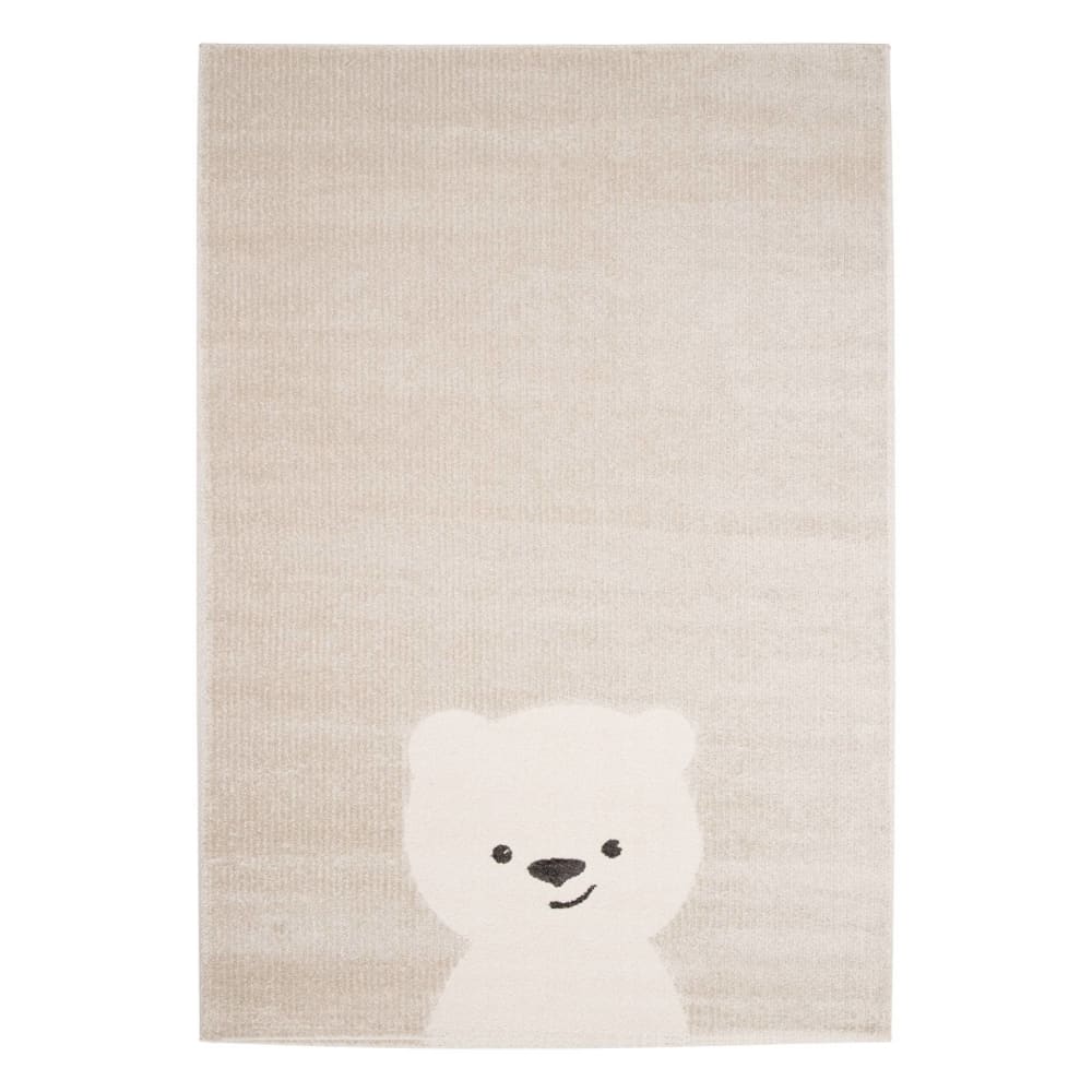 Tapis enfant 80 x 150cm beige petit ourson