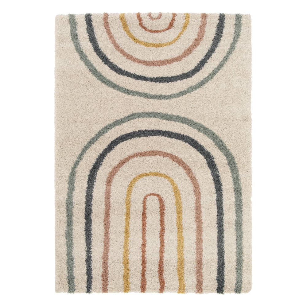 Tapis enfant arc-en-ciel 80x150cm shaggy