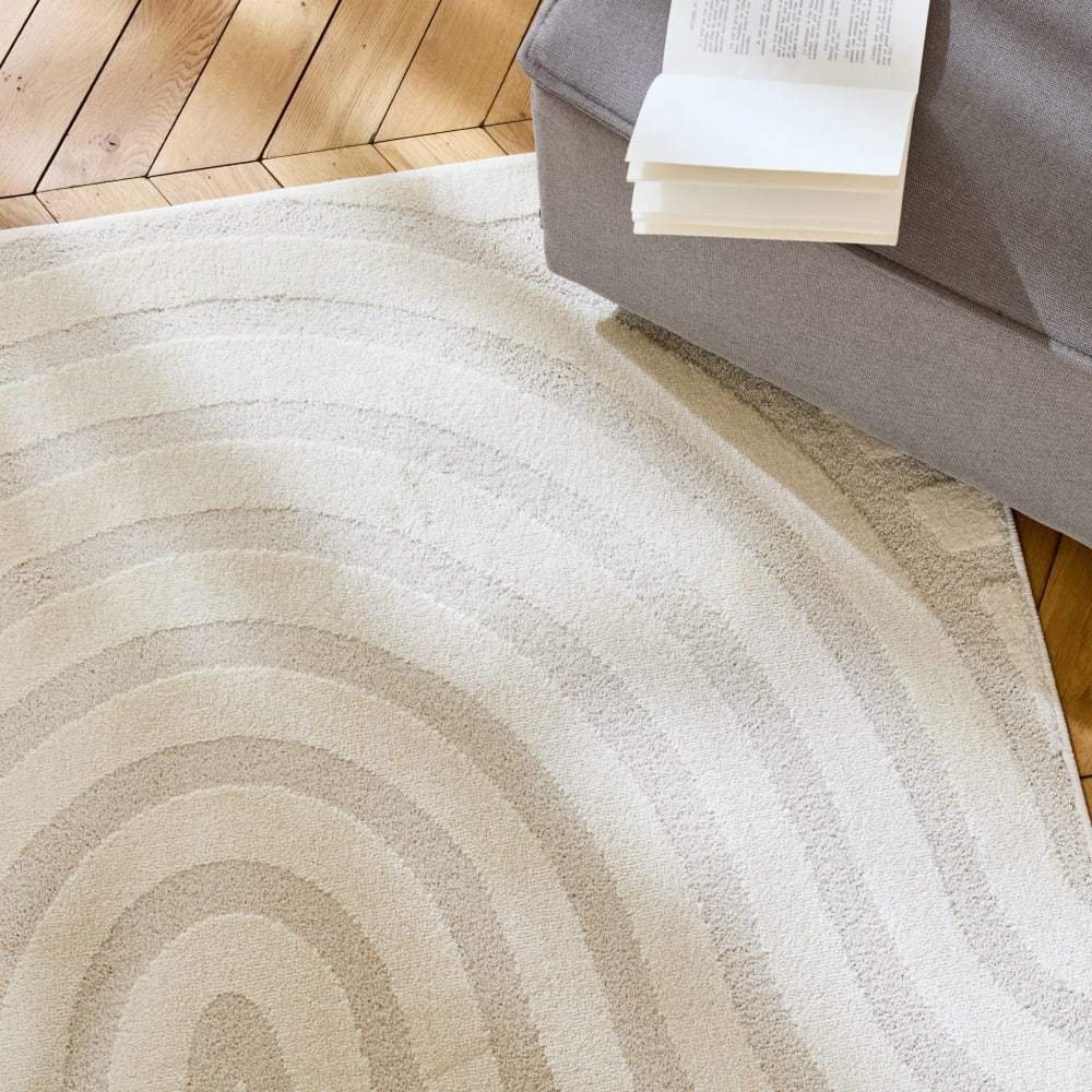 Tapis intérieur motifs arches, 80 x 150cm crème — vue 4