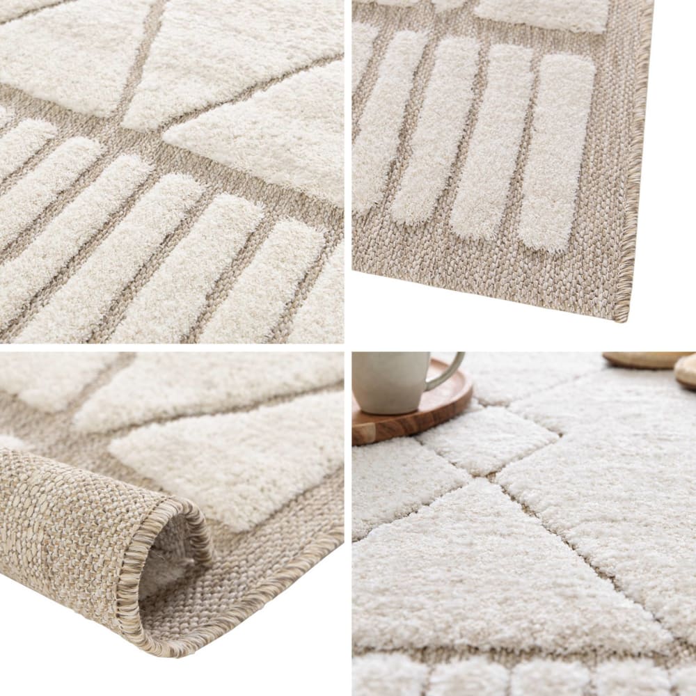 Tapis intérieur motif ethnique 120x170cm beige — vue 4