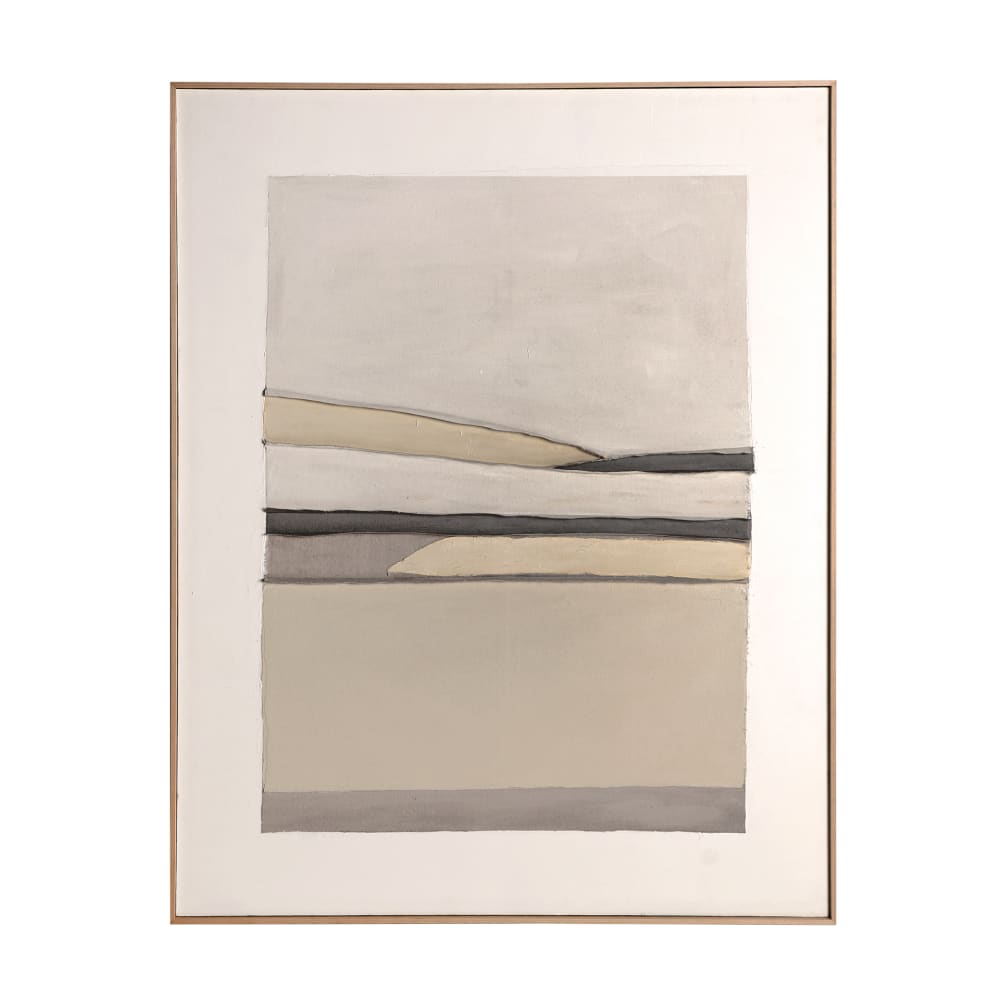 Tableau en toile beige  en 120x5x150 cm