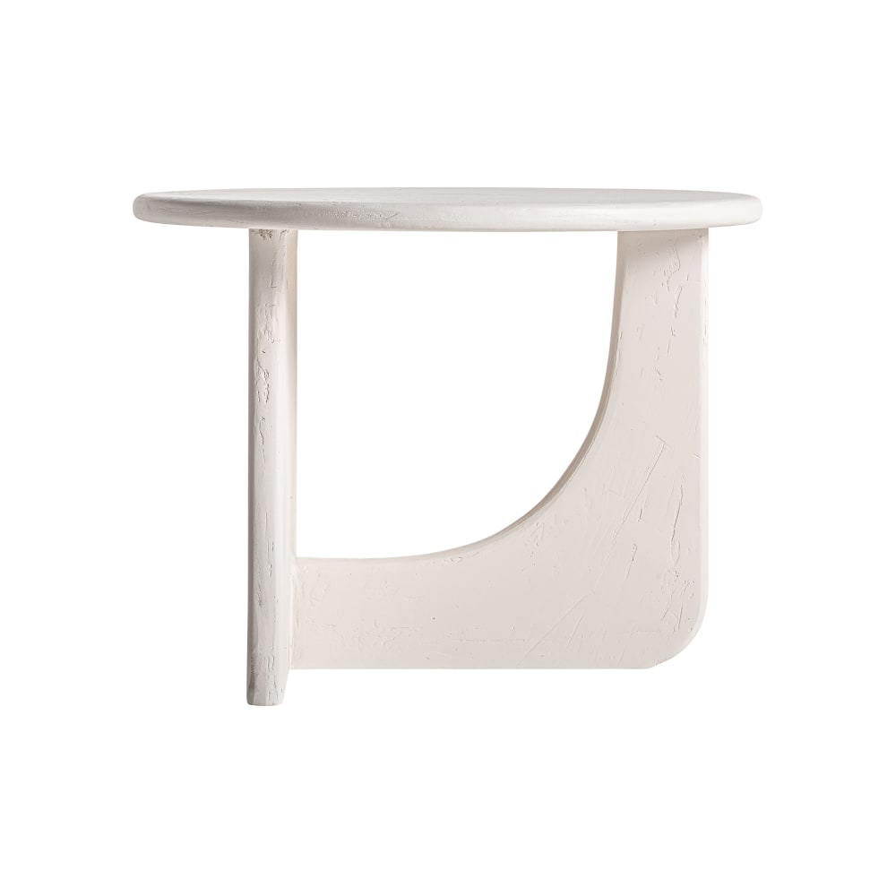 Table basse en bois de mangue blanc cassé 60x60x45 cm