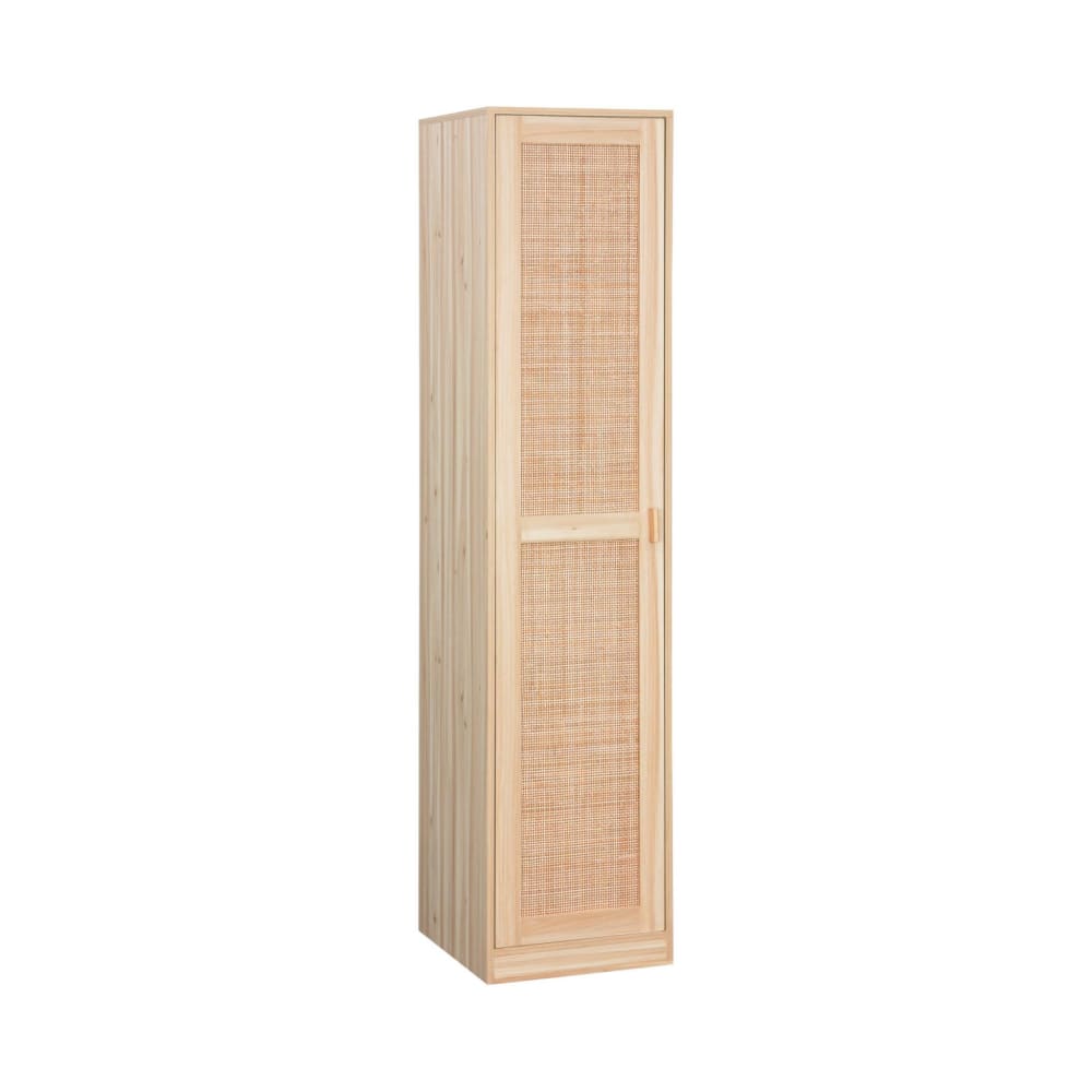 Armoire dressing cannage et effet bois, garde-robe