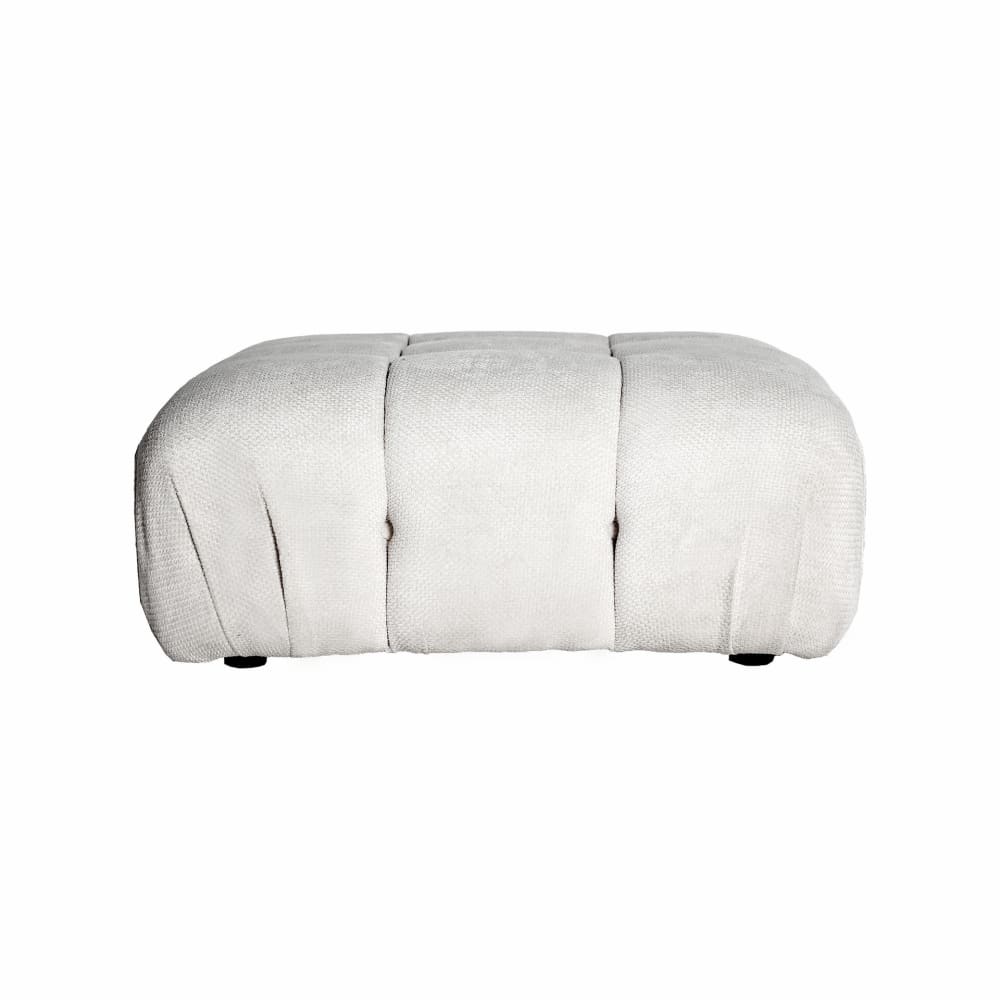 Repose-pieds module canapé en polyester blanc cassé 93x93x40 cm