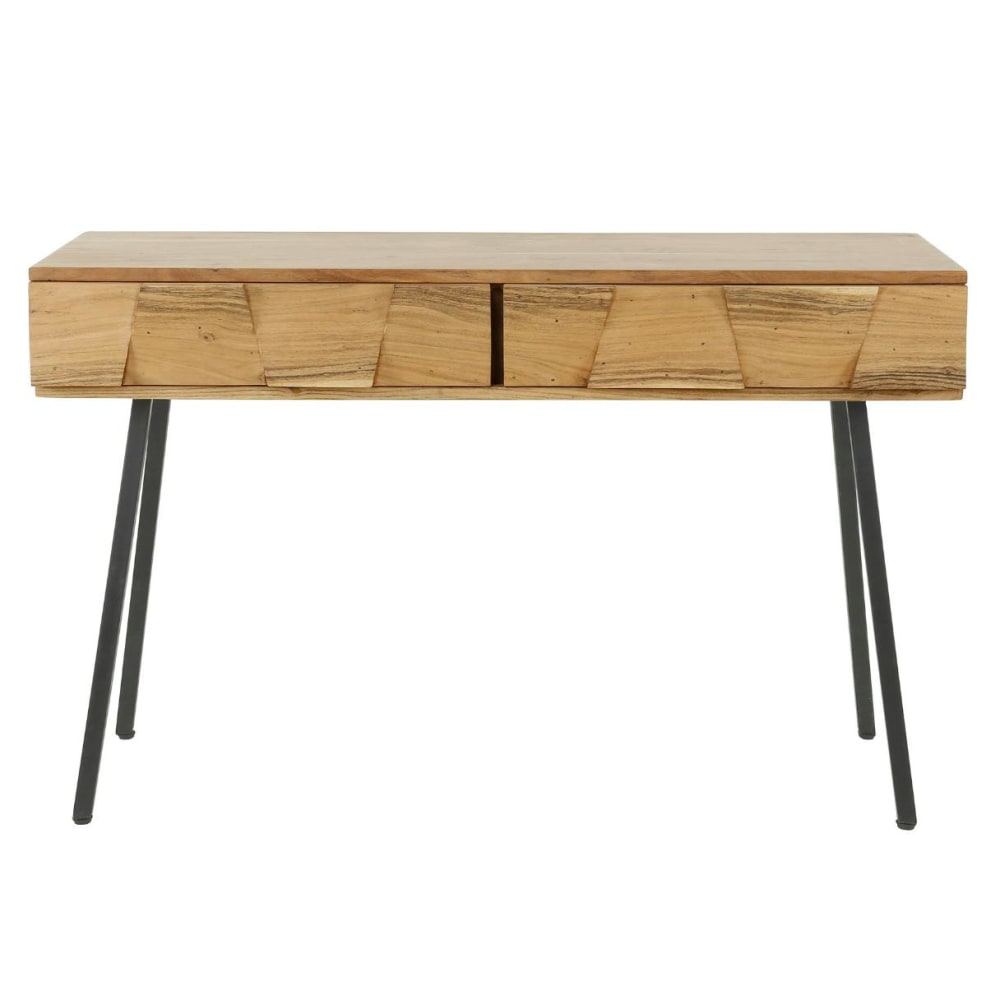 Console de salon 2 tiroirs avec motifs en acacia - Maisons du Monde
