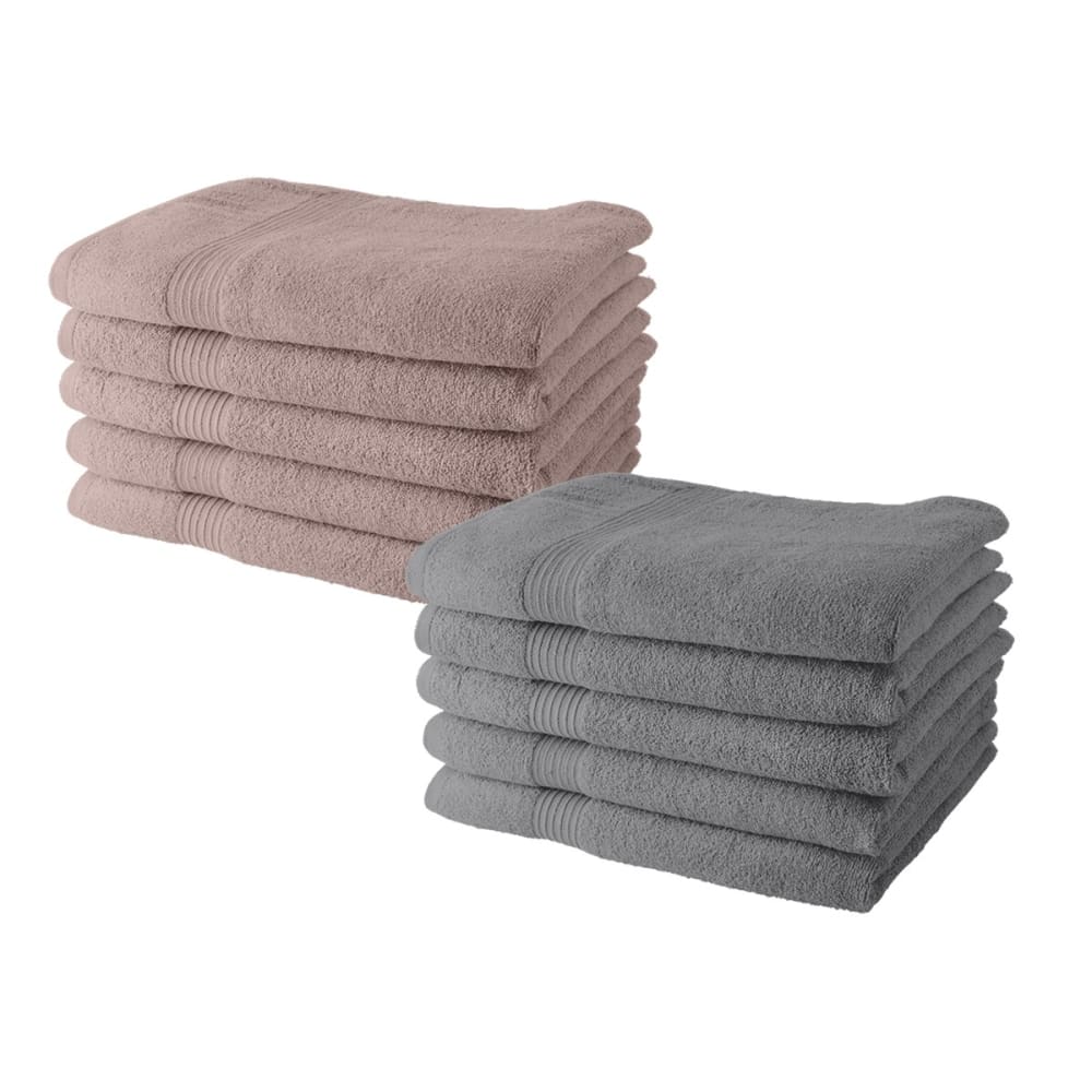 Lot de 10 draps de bain 100% coton rose 50x90
