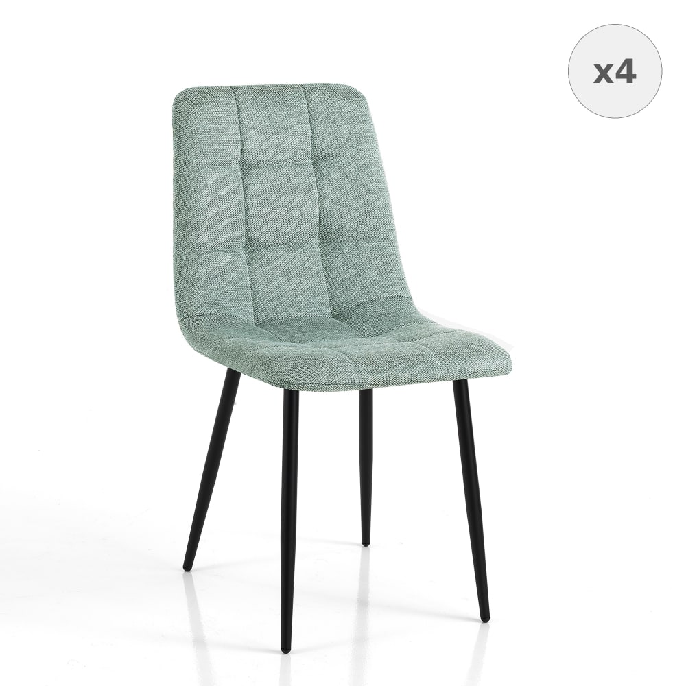 Lot de 4 chaises tissu