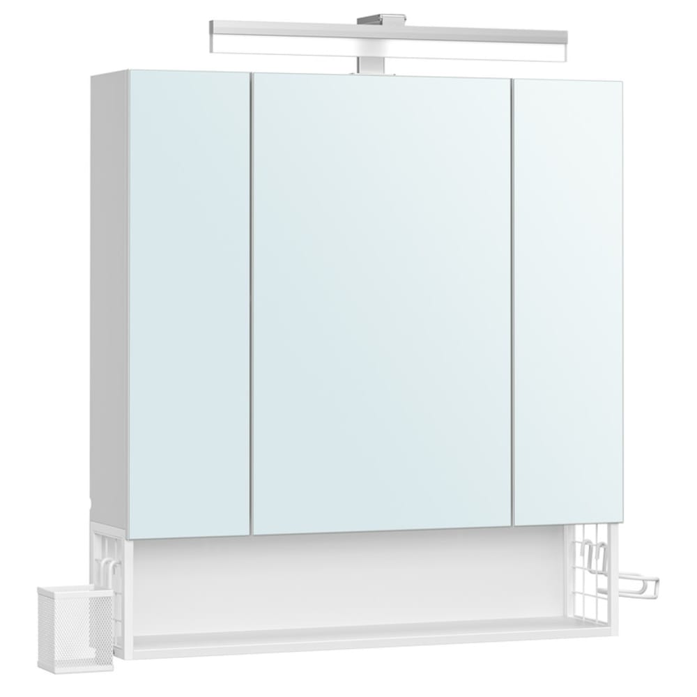 Armoire murale avec miroir support pour sèche-cheveux blanc nuage