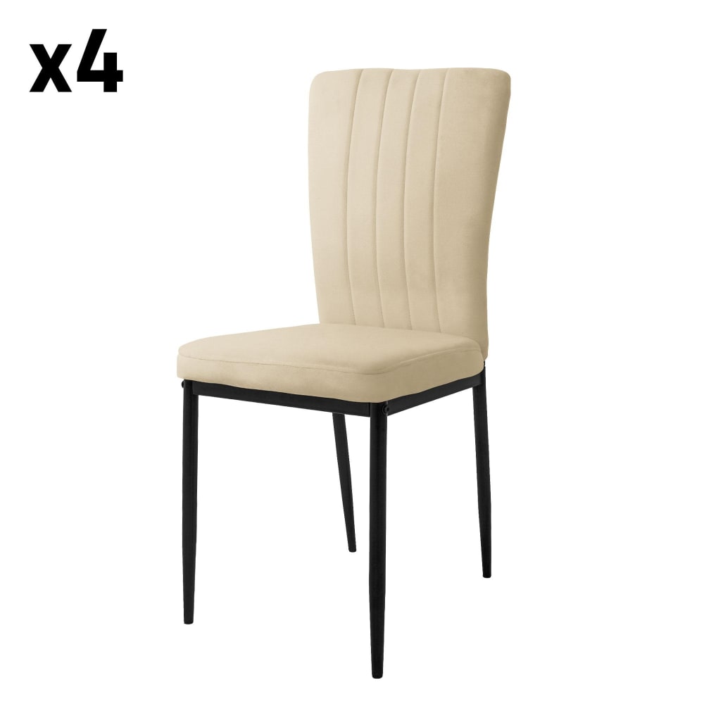 ML-Design 4er Set Stühle aus Samt,Taupe Taupe Samt