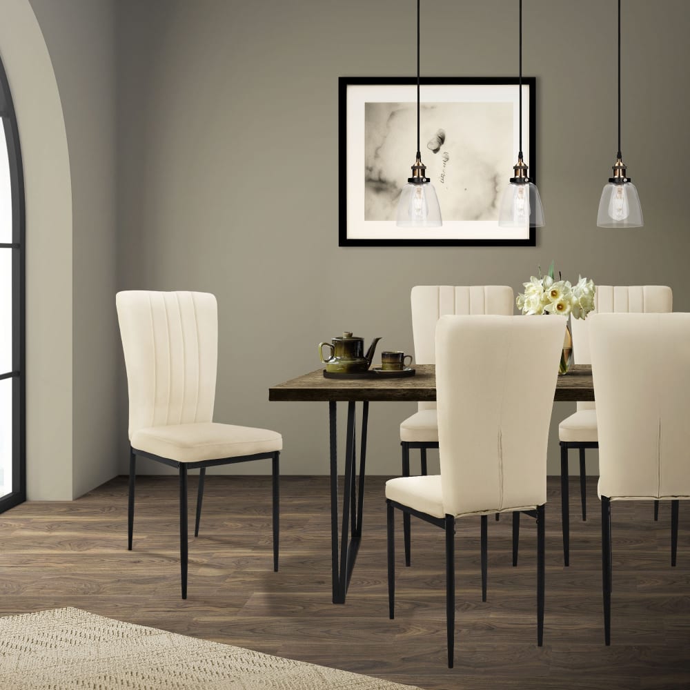 4er Set Stühle aus Samt,Taupe - Maisons Du Monde
