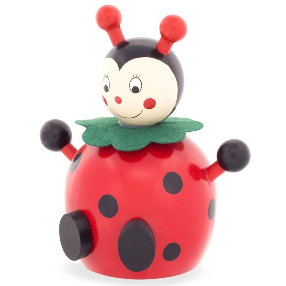 Ulysse Tirelire coccinelle Rouge Bois - 13x9x12cm
