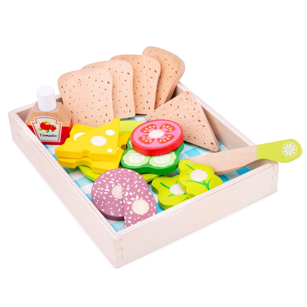 New Classic Toys Sandwich-Set BEIGE HOLZ Kinder