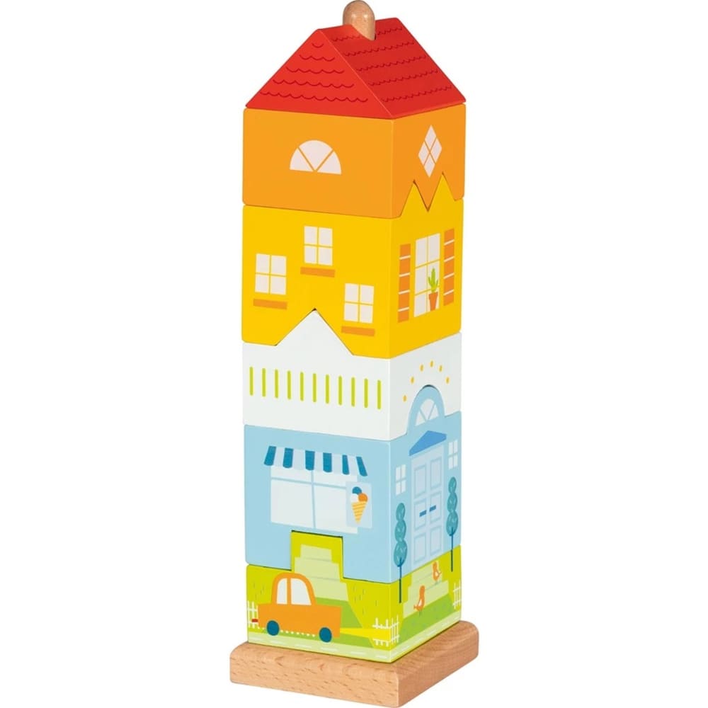 Goki Stapelturm Stadtvilla ROT HOLZ Baby