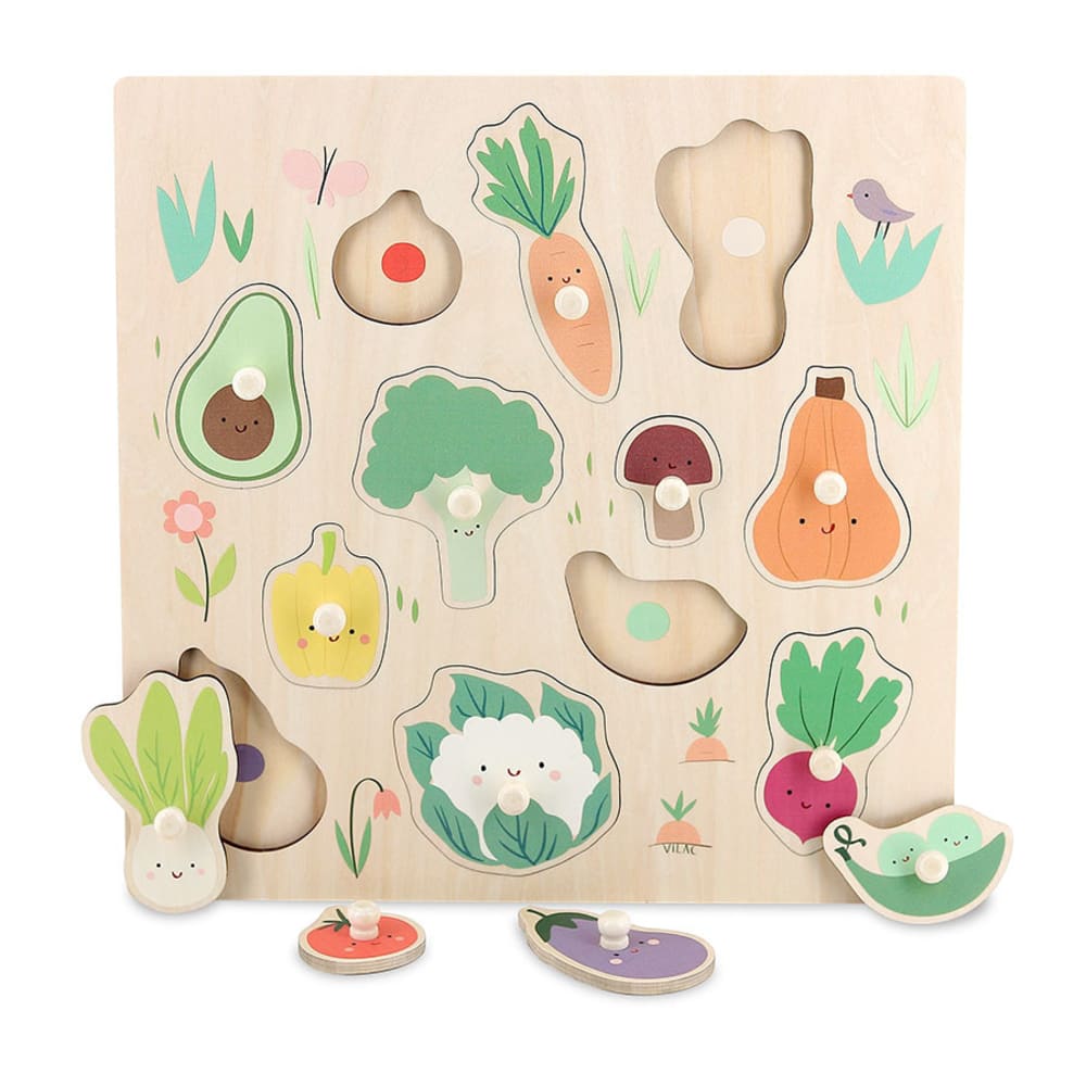 Vilac Encastrement en bois légumes du jardin Beige Bois - 30x2x30cm
