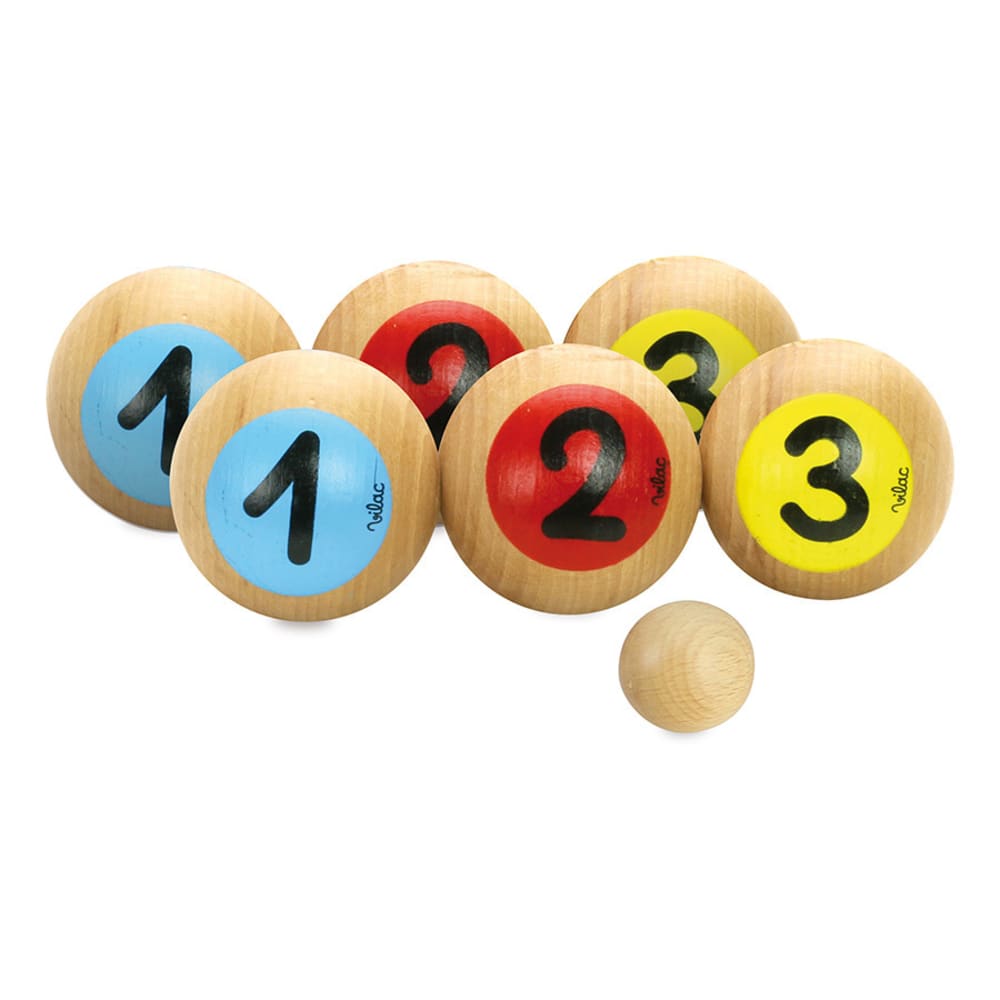 Vilac Jeu de pétanque 1, 2, 3 Beige Bois - 6x6x6cm