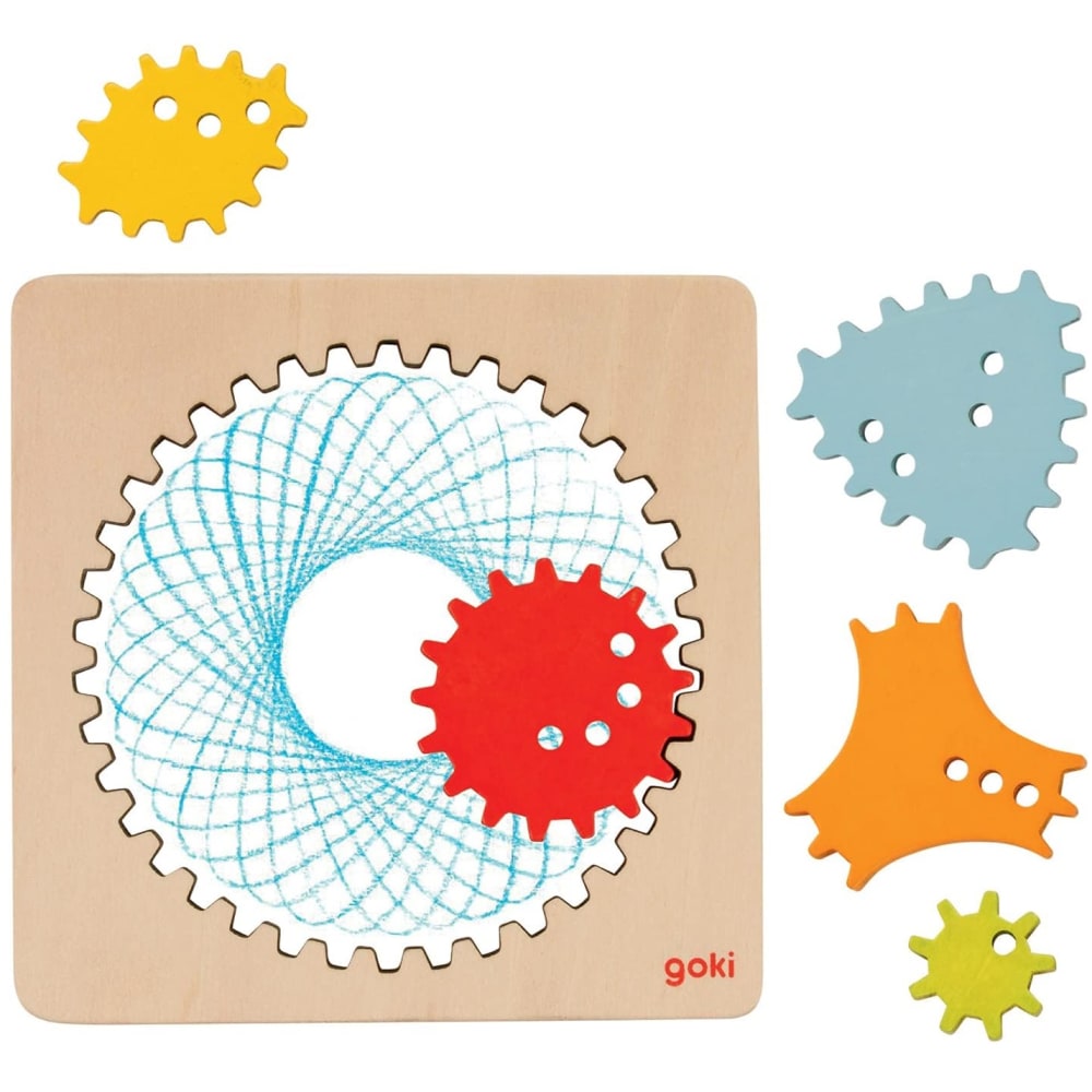 Goki Spirographe en bois Beige Bois - 13x1x13cm
