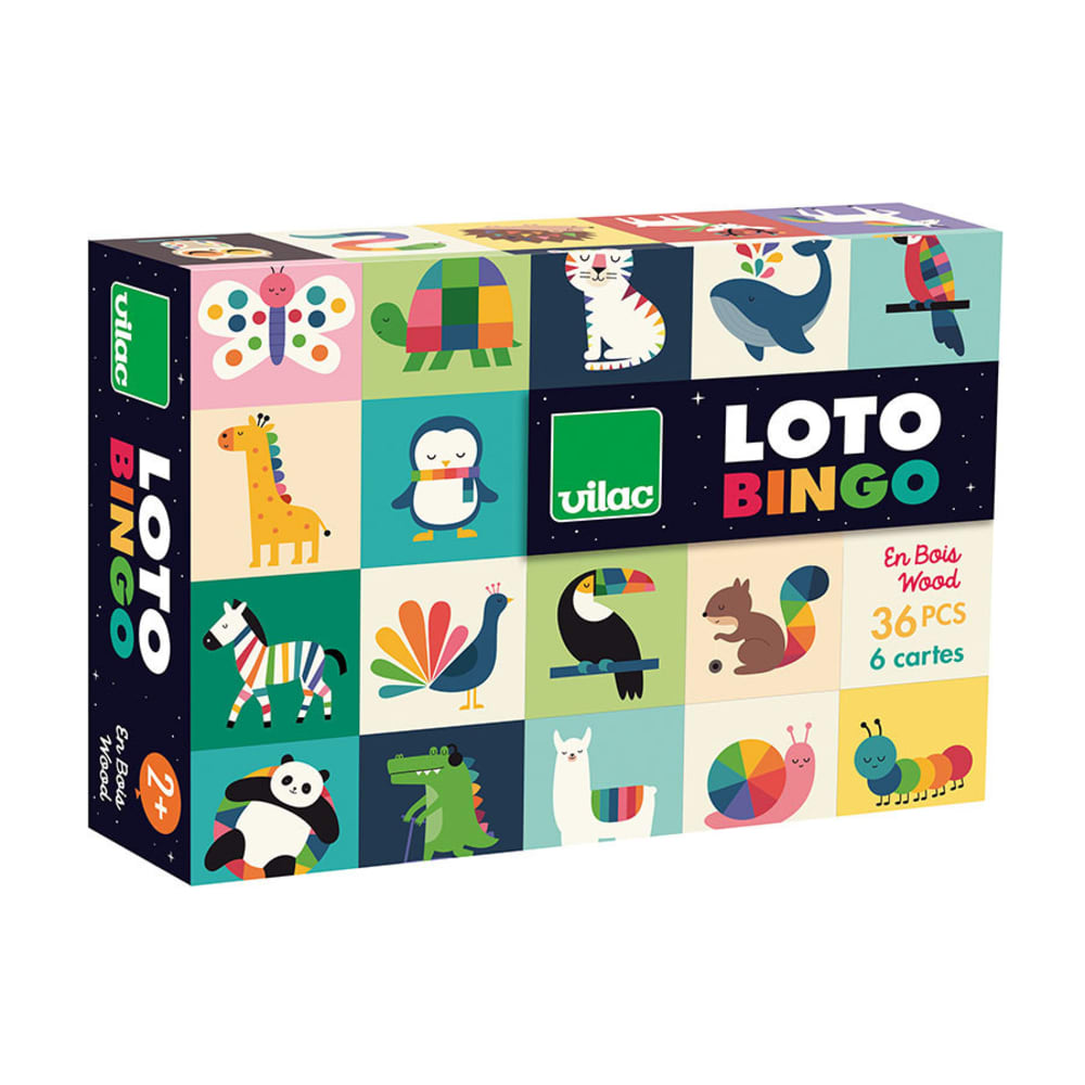 Vilac Loto en bois animaux arc-en-ciel Beige Bois - 21x5x16cm