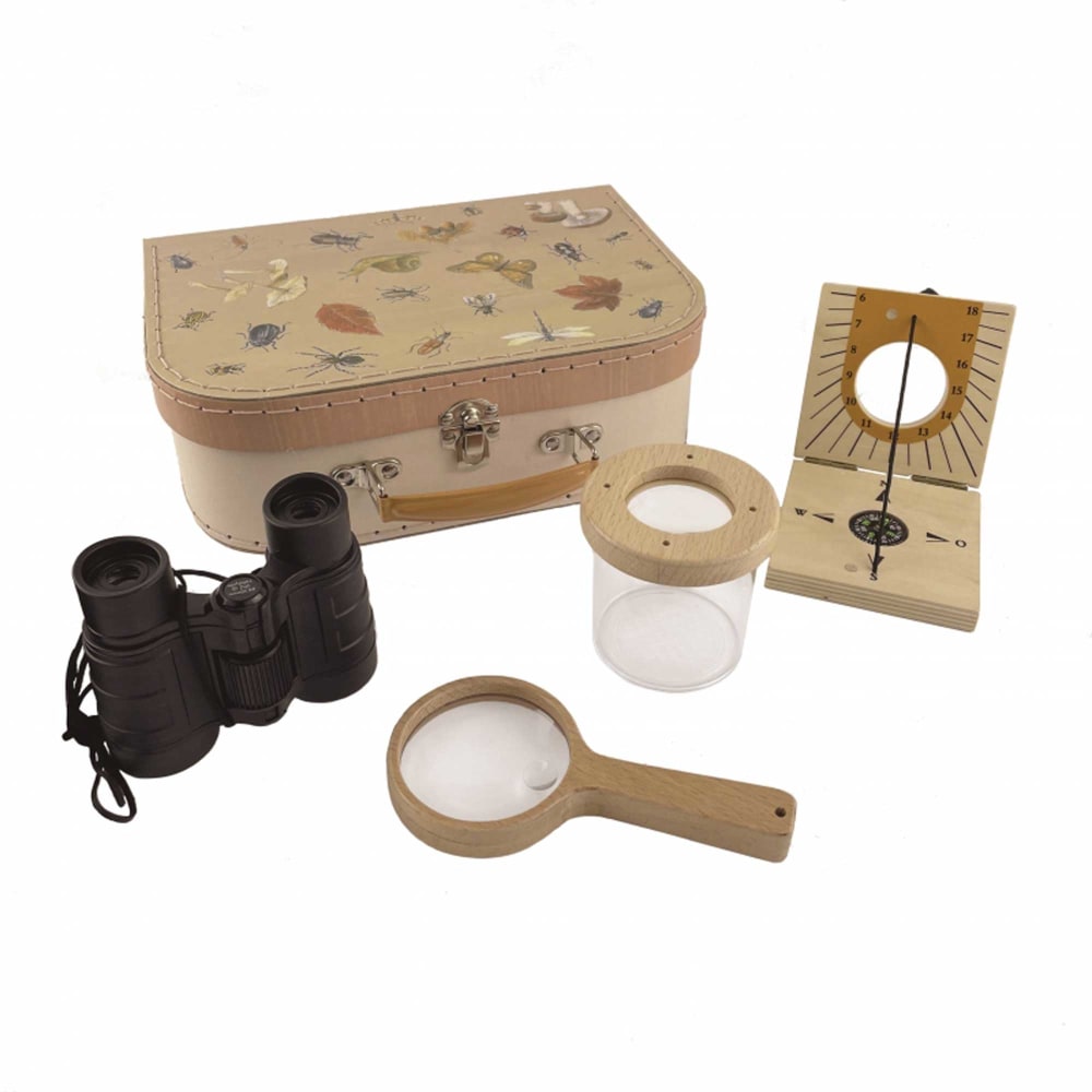 Valise d'explorateur enfant avec jumelles, loupe et bousole (Egmont Toys) - Image 1