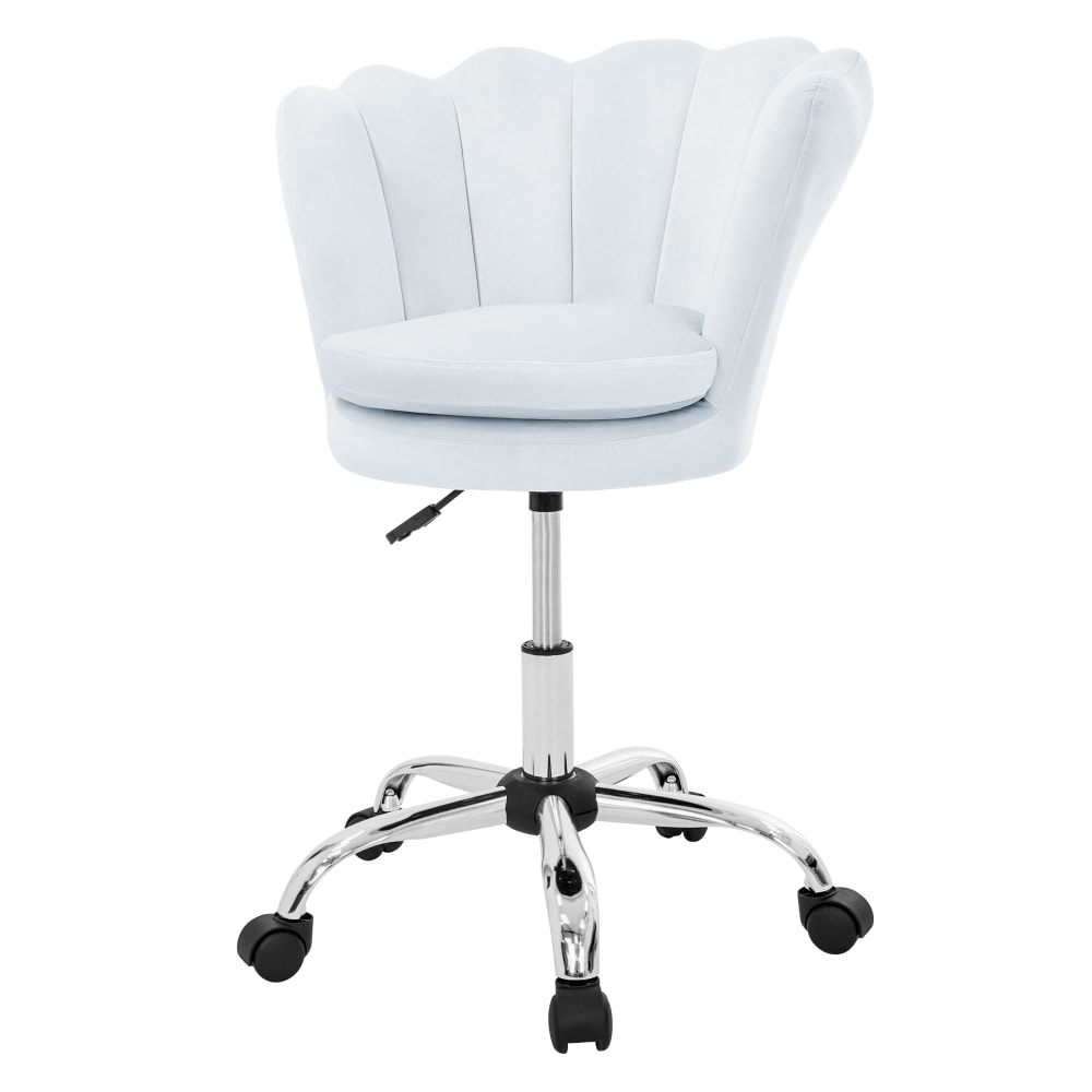 ML-Design Bürostuhl Hellblau Samt Metallgestell drehbar mit 5 Rollen Muschelform - Samt
