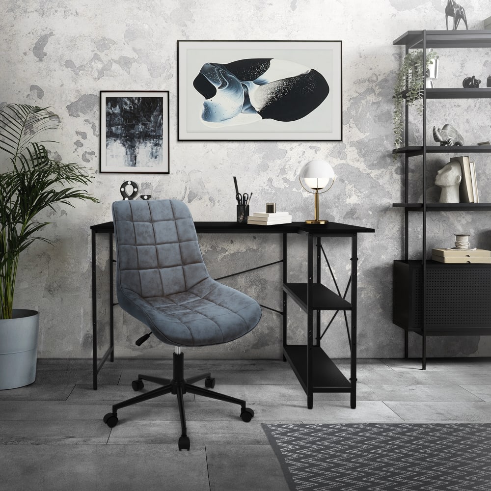 Bürostuhl Kunstleder Anthrazit Metallgestell höhenverstellbar