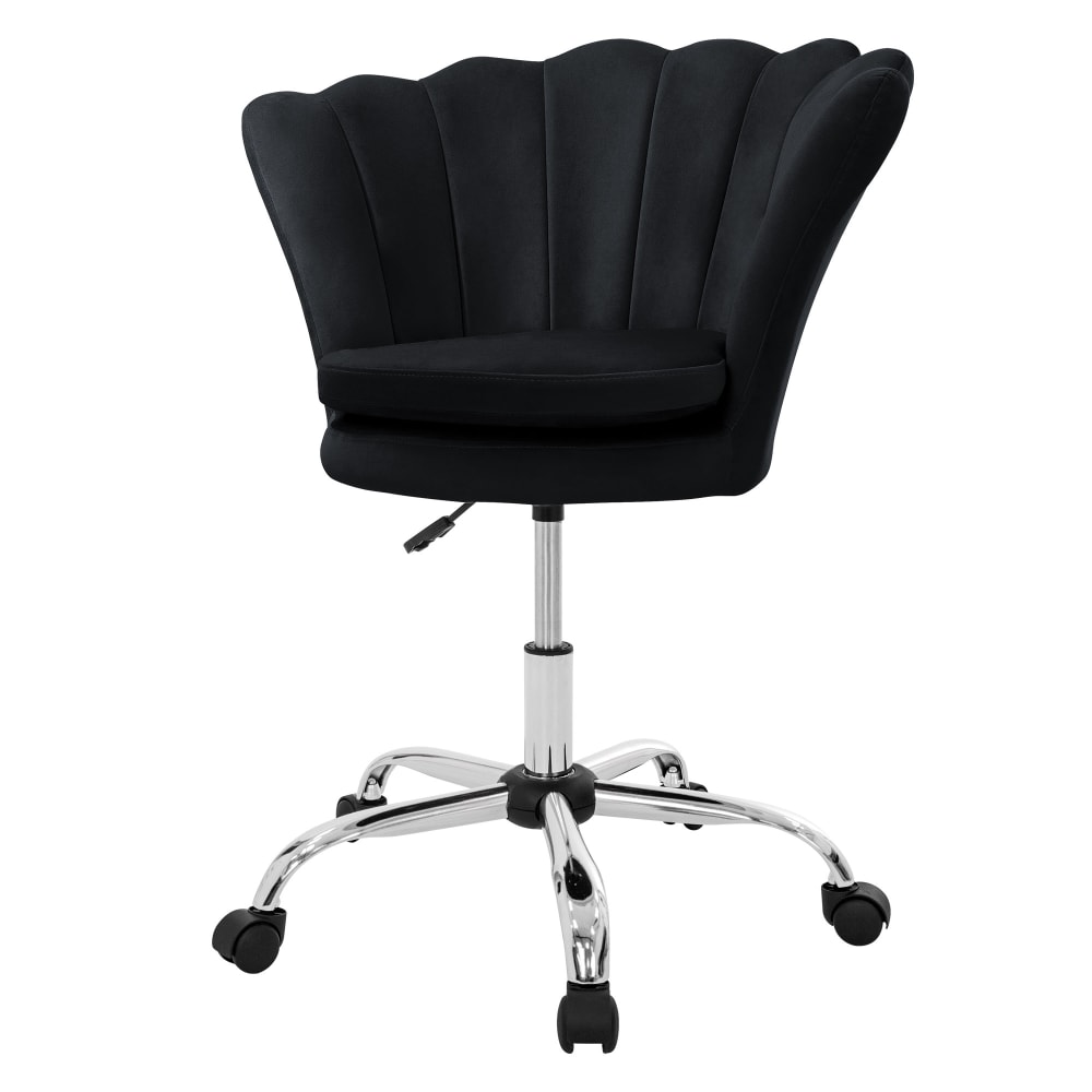 ML-Design Silla de oficina terciopelo negra