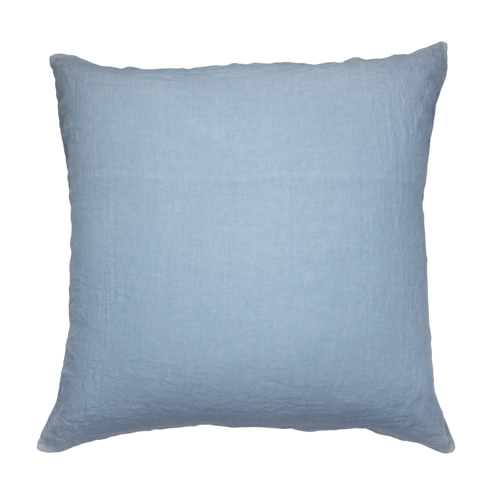 Maison d'été Taie d'oreiller lin lavé bleu du nil 65X65 CM
