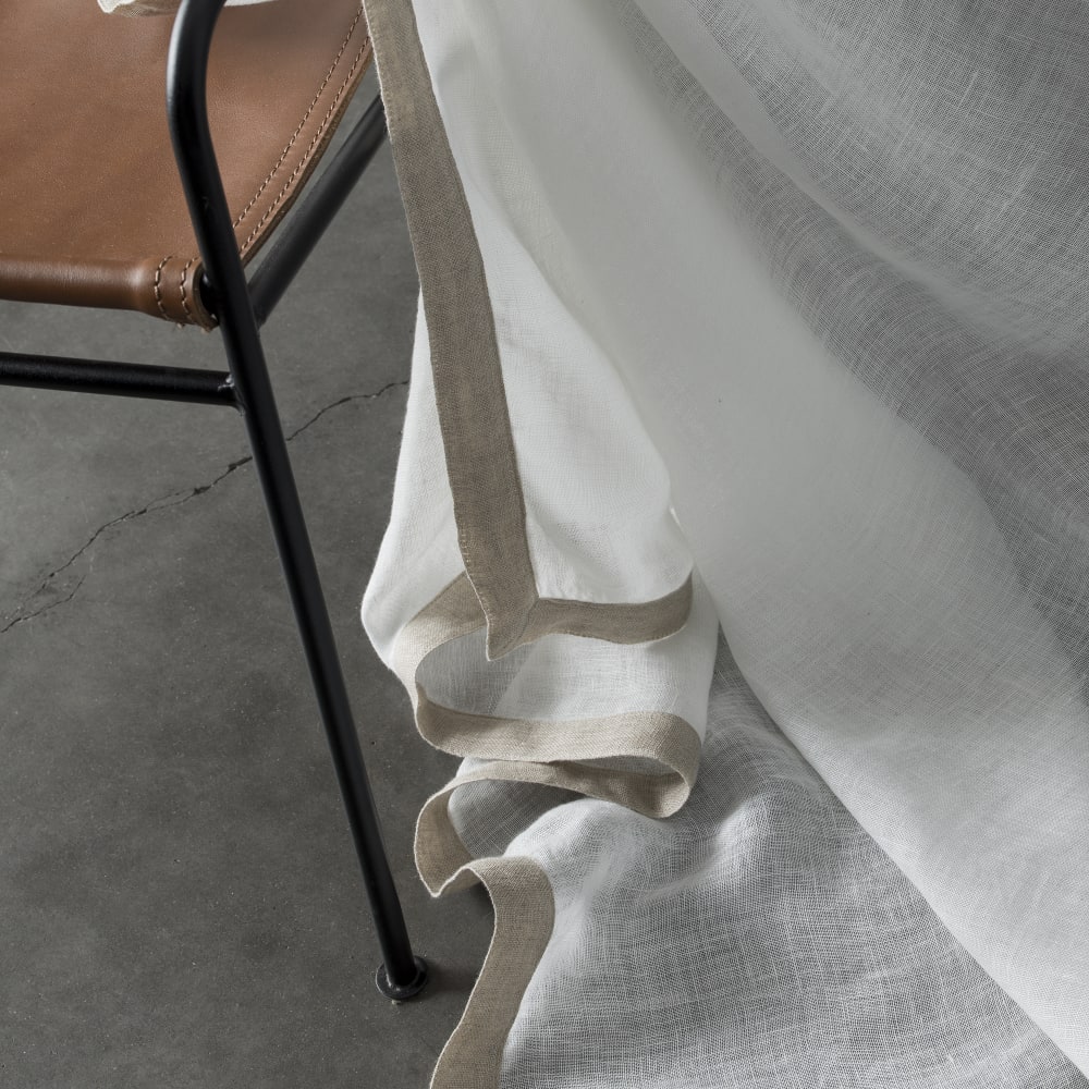 Rideau gaze de lin blanc gansé de lin naturel 140X270 CM