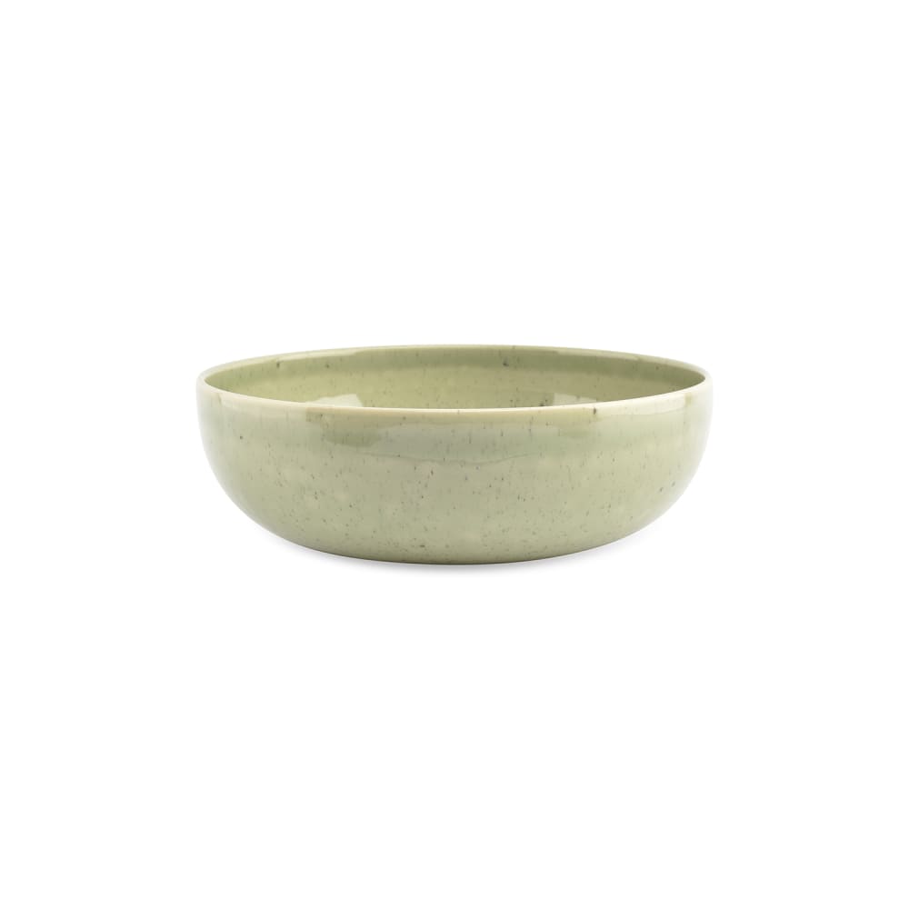 Plat de service vert en grès 25,5xh8cm Plat de service vert en grès 25,5xh8cm