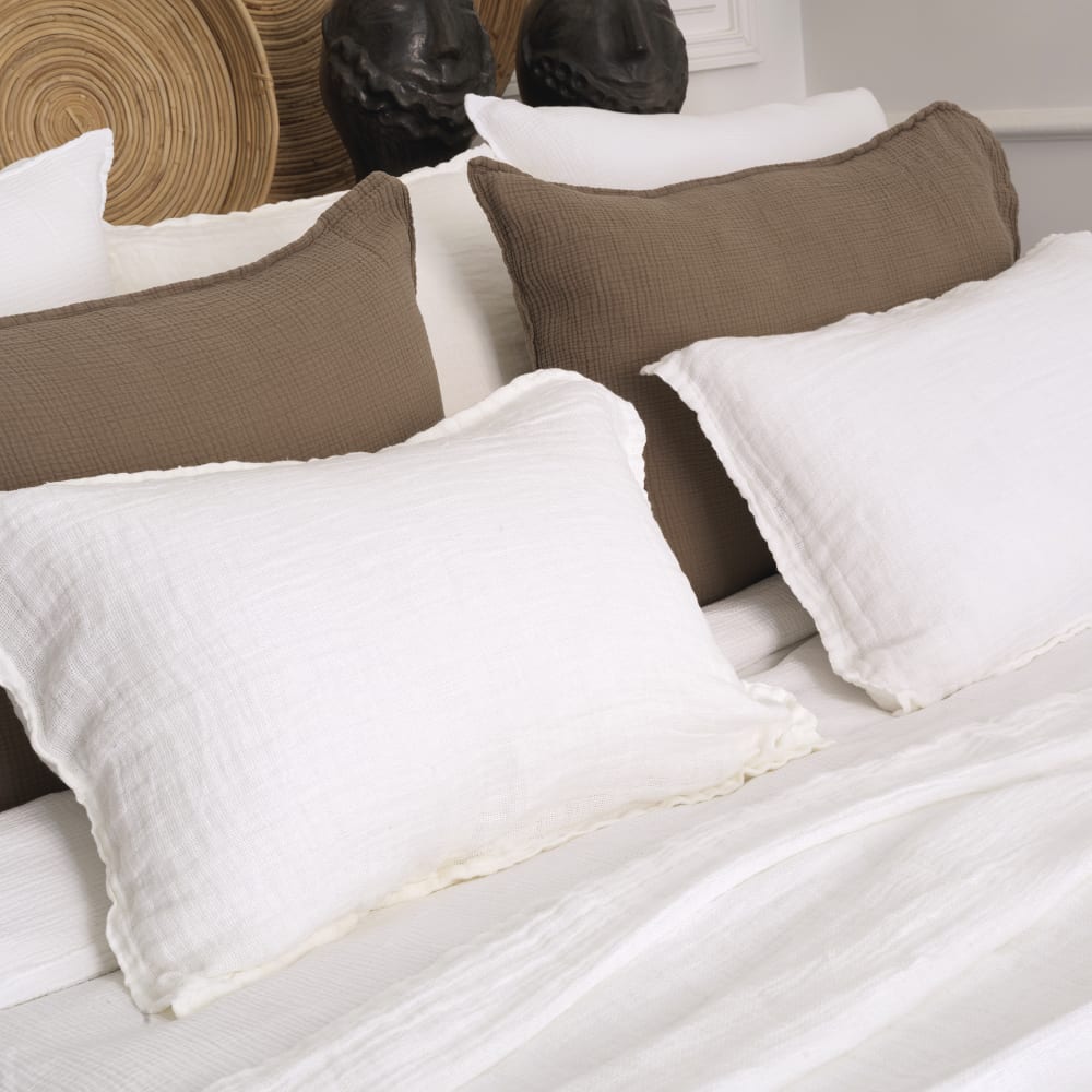 Coussin en lin lavé blanc 40X60 CM - Maisons du Monde