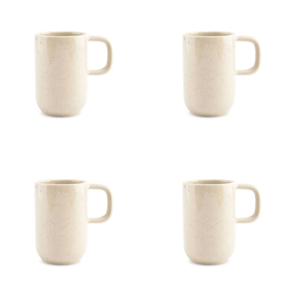 Lot de 4 tasses beige en grès 30cl Lot de 4 tasses beige en grès 30cl