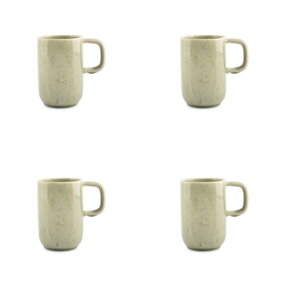 Lot de 4 tasses vert en grès 30cl Lot de 4 tasses vert en grès 30cl