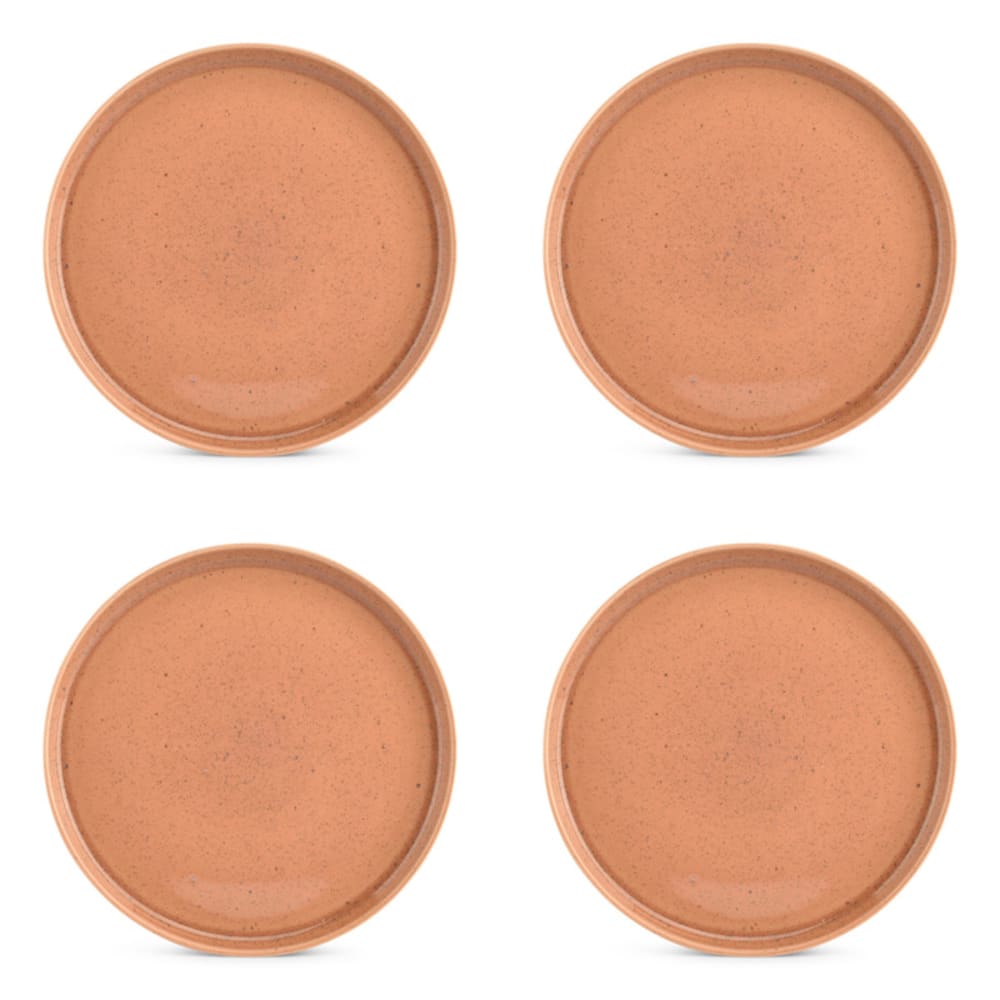 Lot de 4 assiettes orange en grès 27,5xh2,5cm Lot de 4 assiettes orange en grès 27,5xh2,5cm
