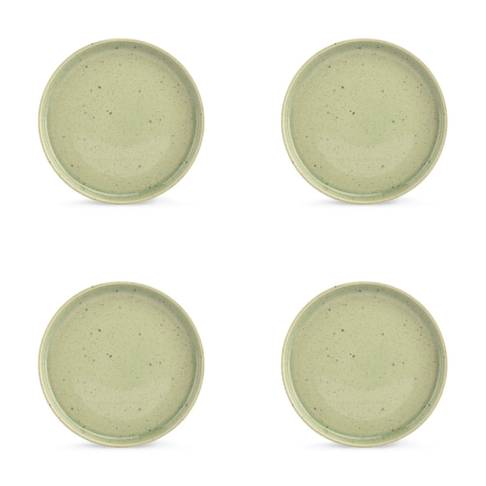 Lot de 4 assiettes vert en grès 21,5xh2cm Lot de 4 assiettes vert en grès 21,5xh2cm