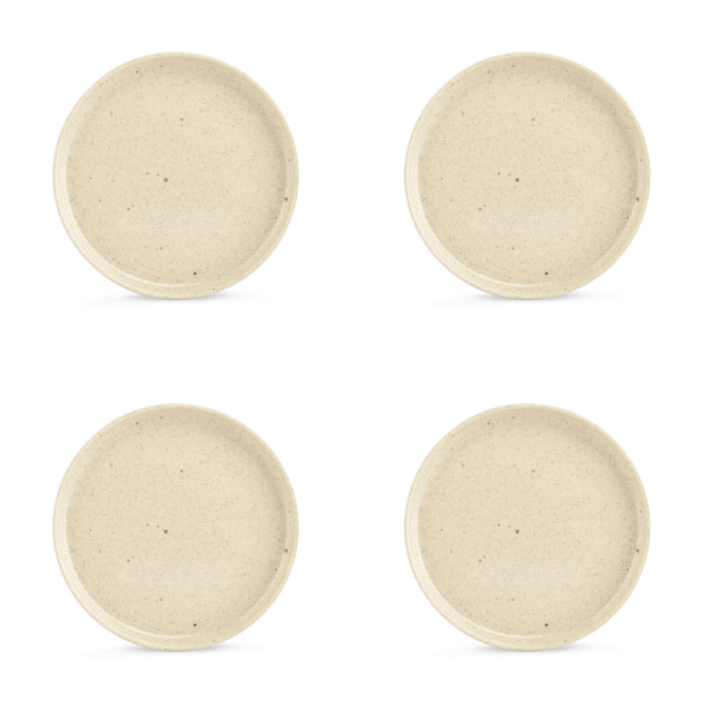 Lot de 4 assiettes beige en grès 21,5xh2cm Lot de 4 assiettes beige en grès 21,5xh2cm
