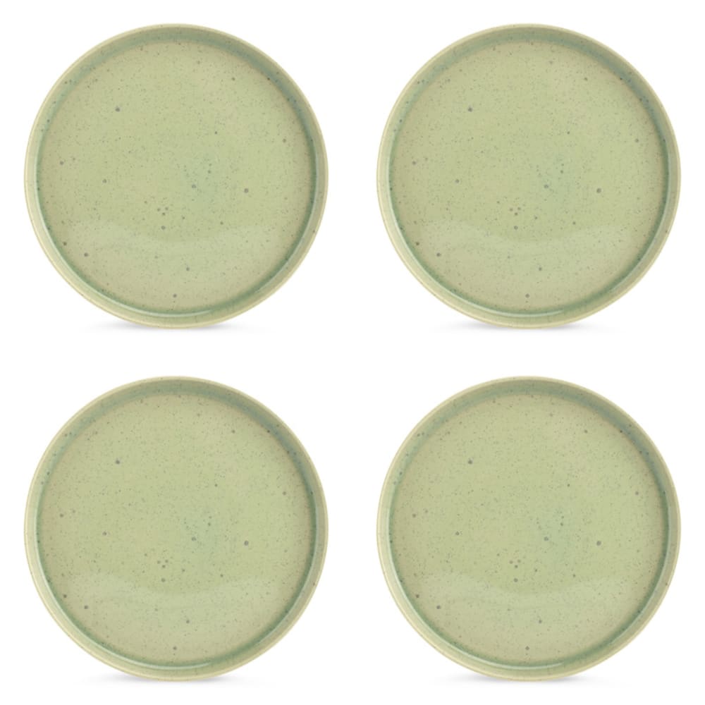 Lot de 4 assiettes vert en grès 27,5xh2,5cm