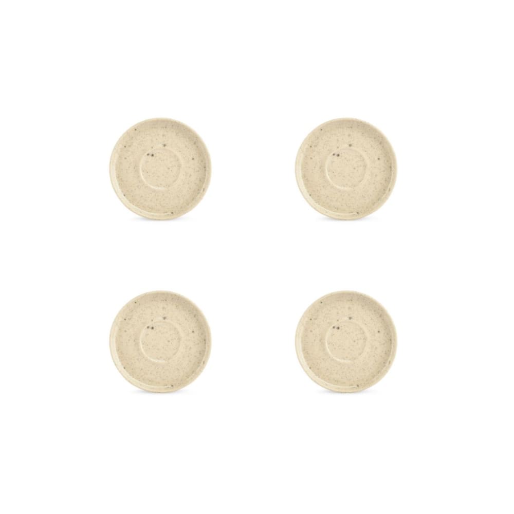Lot de 4 soucoupes beige en grès 14cm