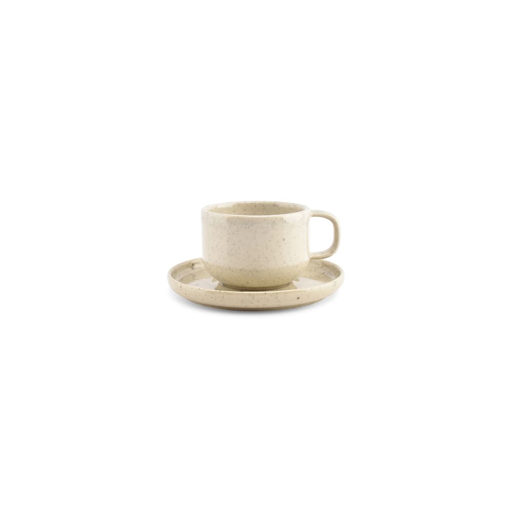 Lot de 4 soucoupes beige en grès 14cm - Maisons du Monde